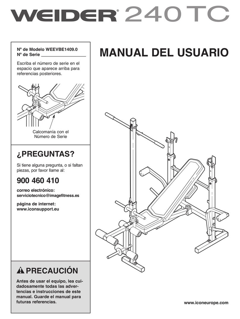 Weider 240 Tc Bench User guide