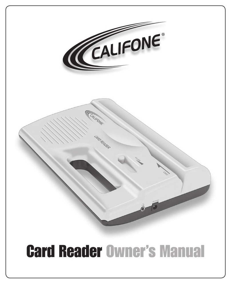 Califone Card Reader owner's manual