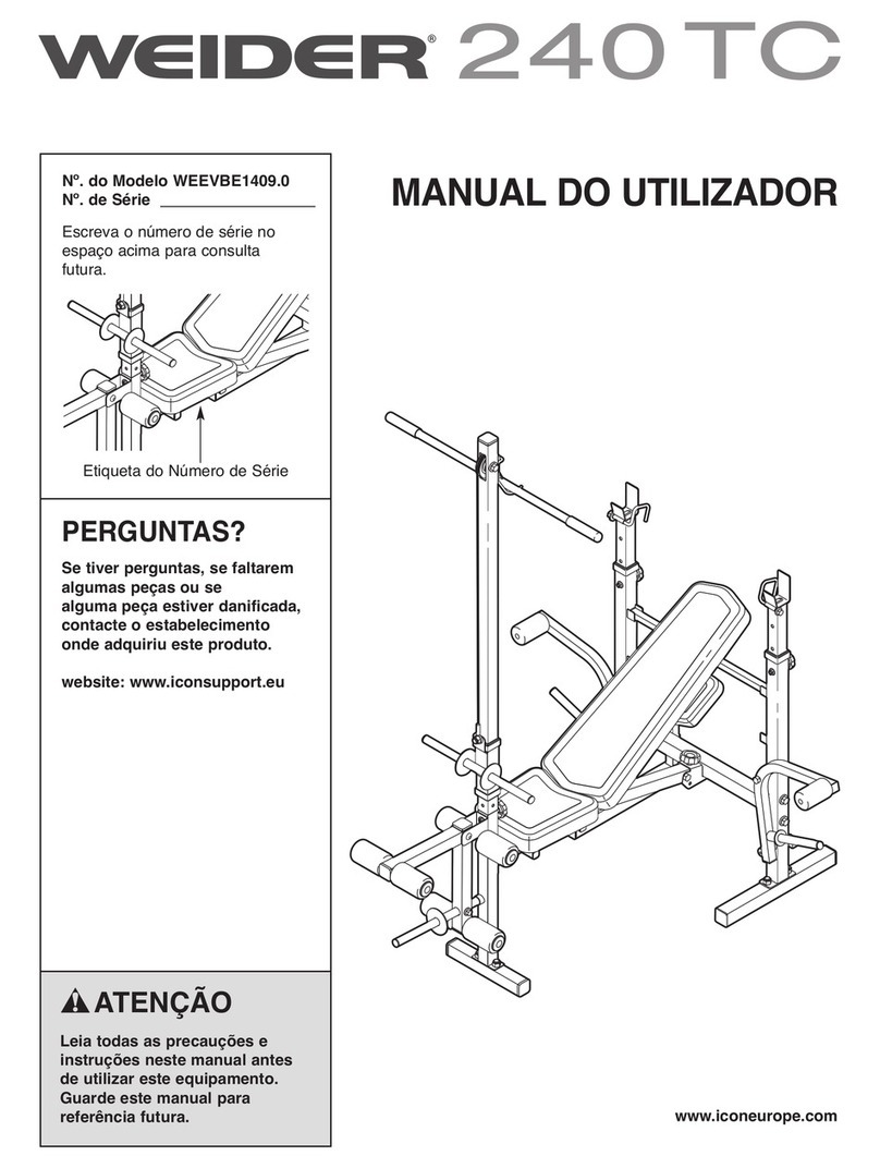Weider 240 Tc Bench Setup guide