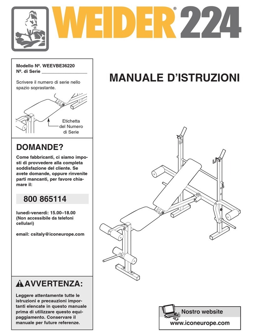Weider 224 Bench Operating and maintenance manual