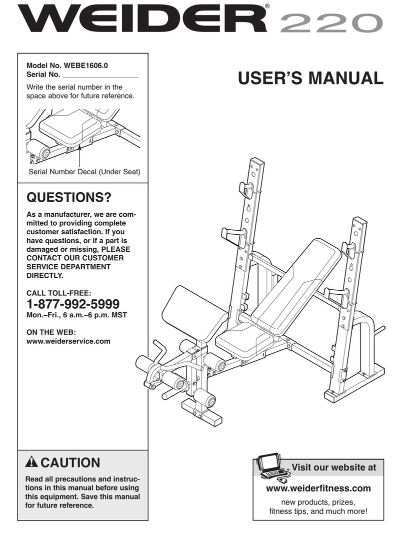 Weider 220 W Bench user manual