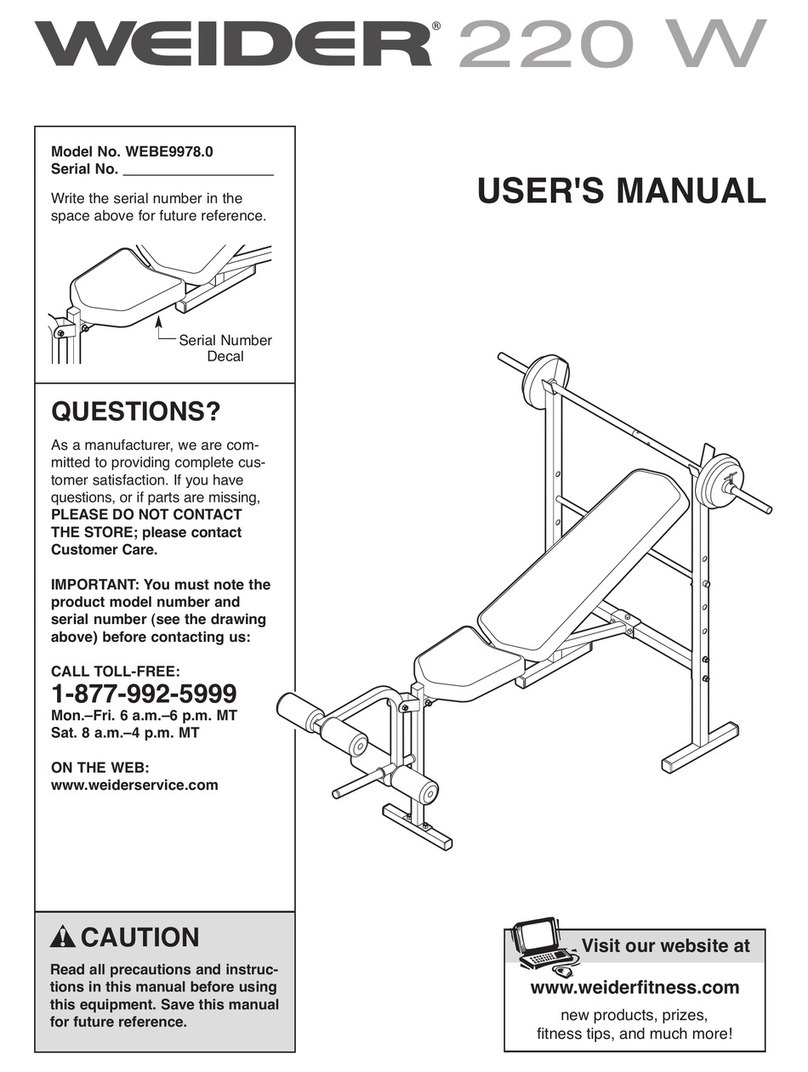 Weider 220 W Bench manual