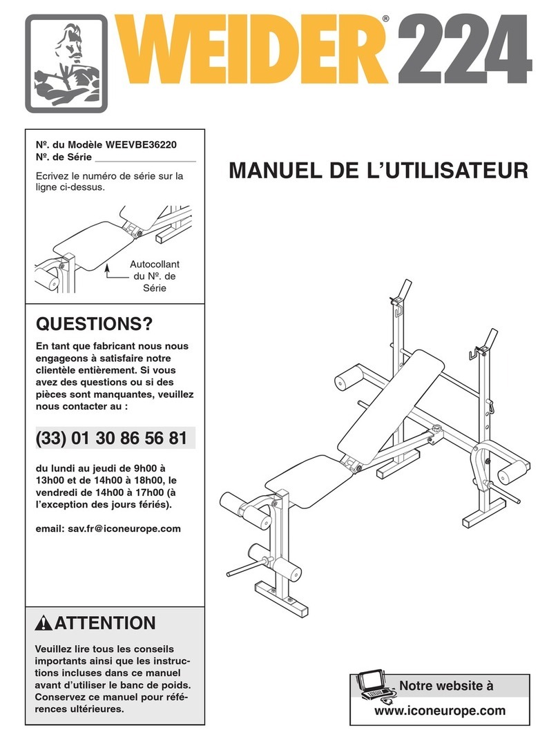 Weider 224 Bench User manual