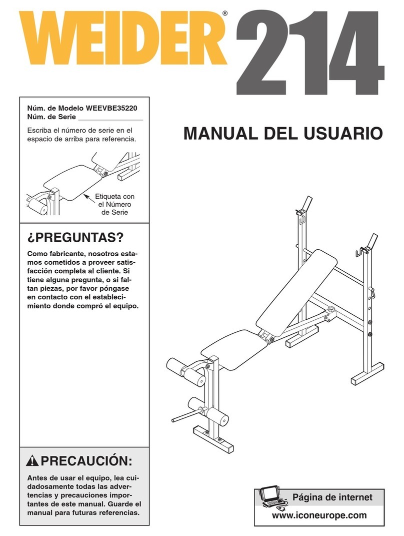 Weider 214 Bench User guide