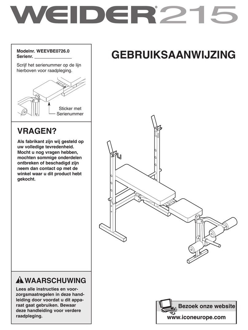 Weider 215 Bench System manual
