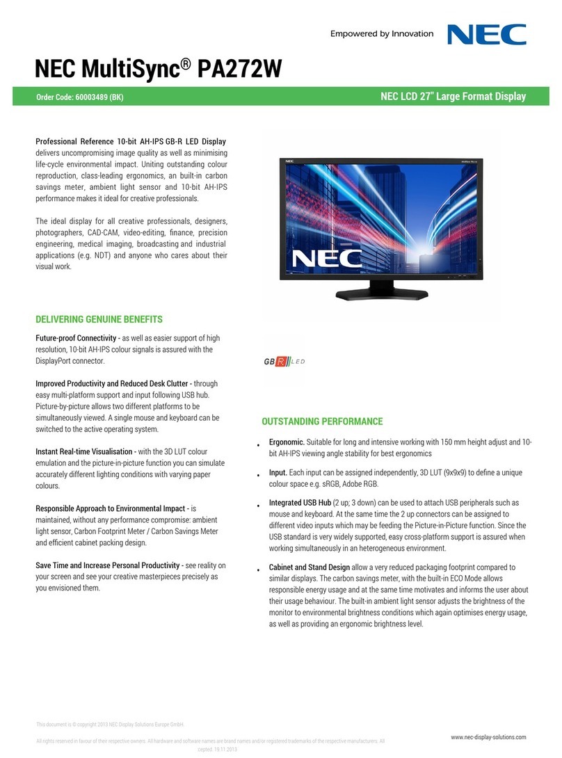 NEC MultiSync PA272W specification
