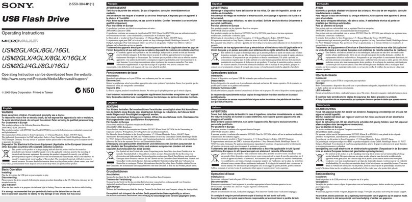 Sony MicroVault USM2GL User manual Sony MicroVault USM2GL User manual