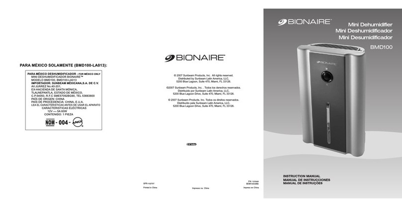 Bionaire BMD100 instruction manual