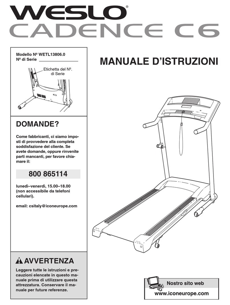 Weslo Cadence C6 Treadmill Manuale d'istruzioni