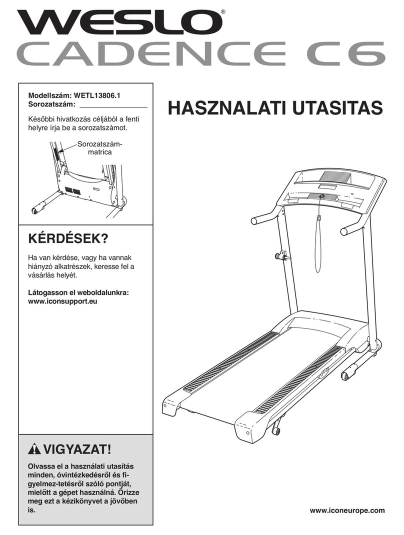 Weslo Cadence C6 Treadmill User manual Weslo Cadence C6 Treadmill User manual