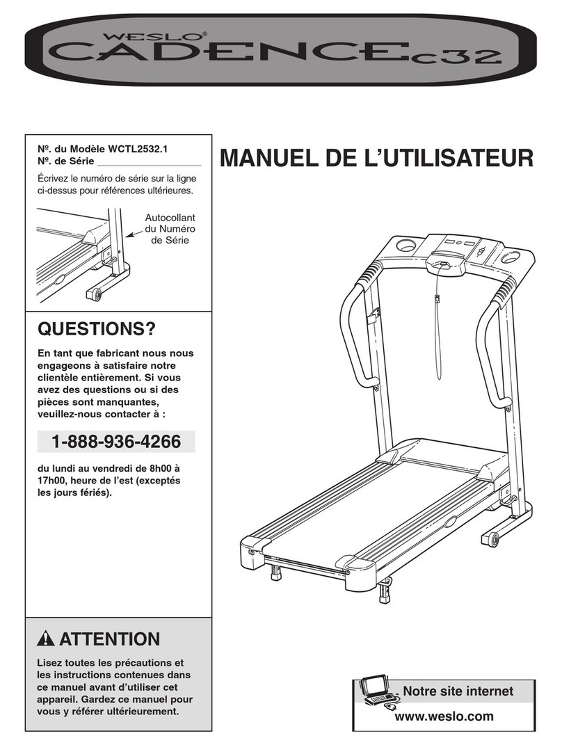 Weslo Cadence C32 Treadmill Manuel de l'utilisateur