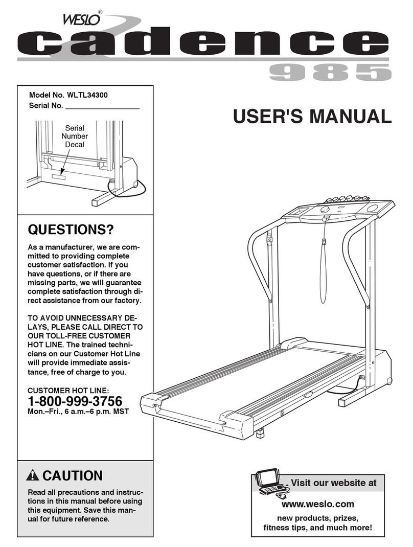 Weslo Cadence 985 User manual