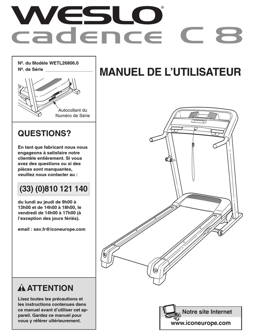 Weslo Cadence C 8 Treadmill User manual