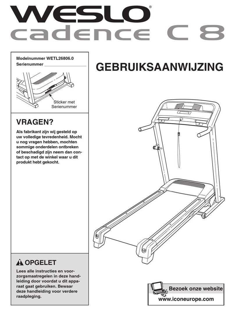 Weslo Cadence C 8 Treadmill System manual