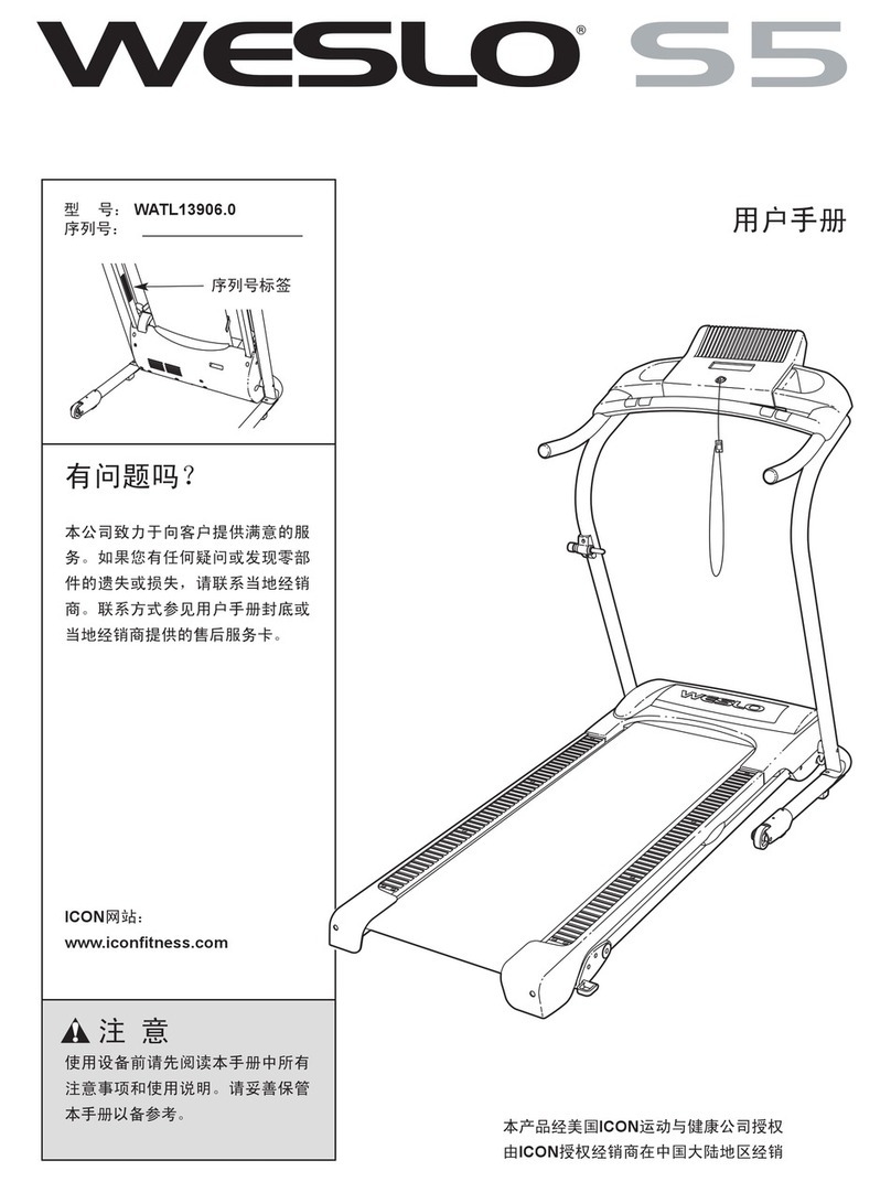 Weslo Cadence A50 Treadmill User manual