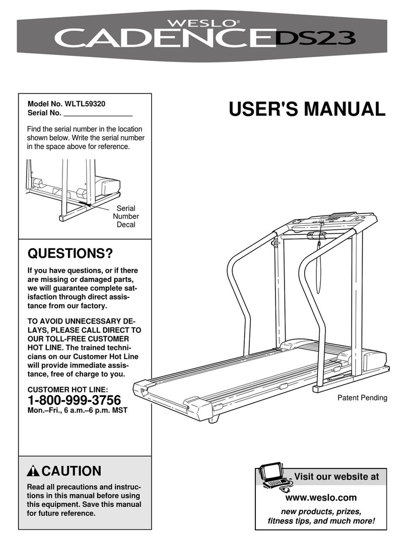 Weslo Cadence Ds23 User manual