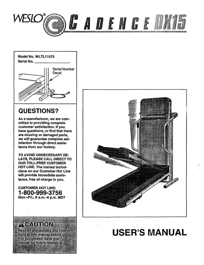 Weslo Cadence Dx15 User manual