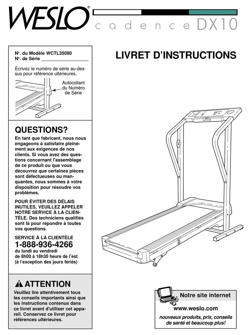 Weslo DX10 LIVRET D'INSTRUCTIONS