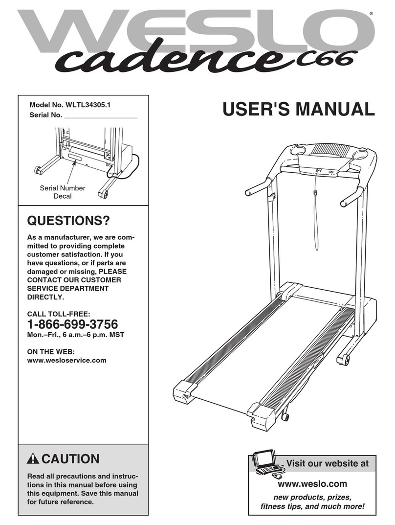 Weslo Cadence C66 Treadmill user manual