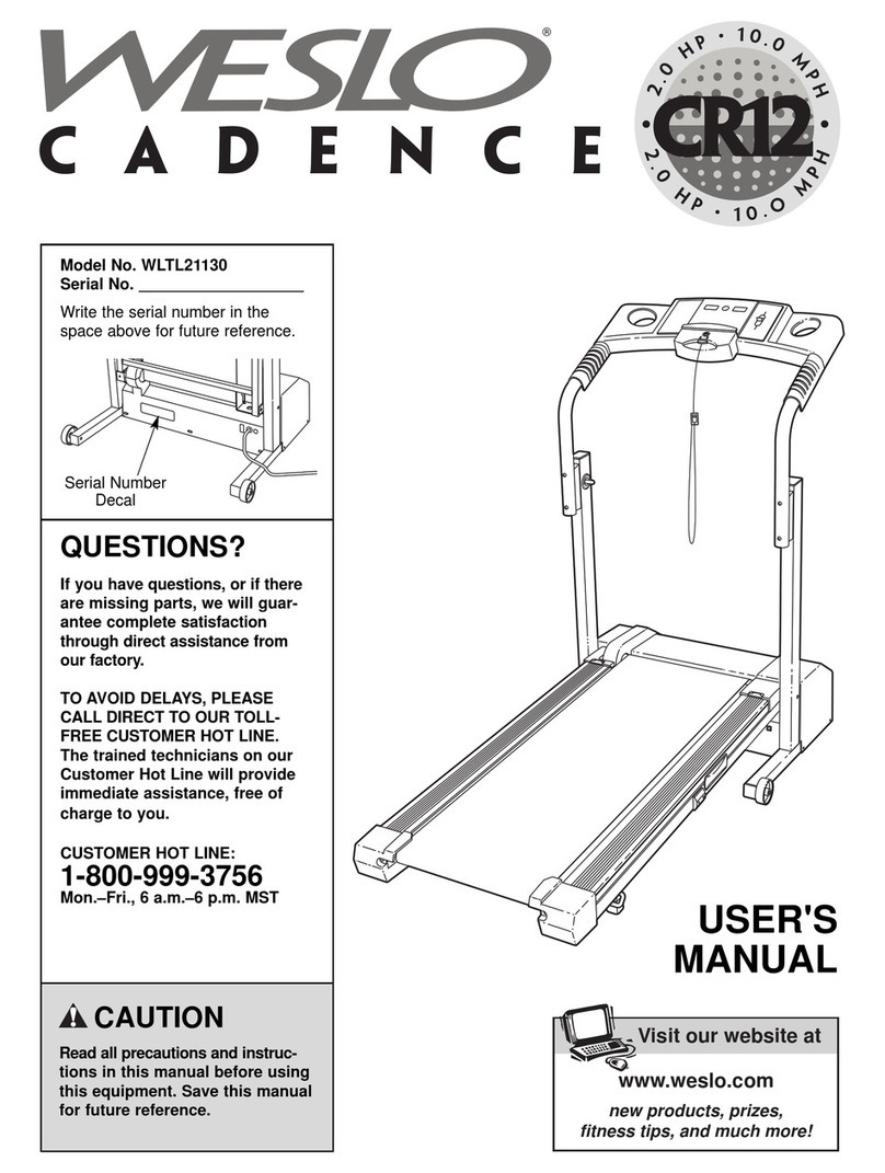 Weslo Cadence Cr12 Treadmill user manual