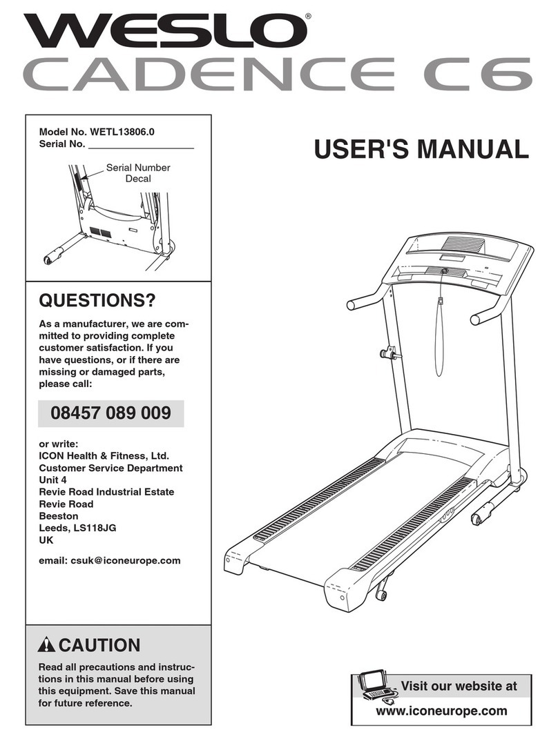 Weslo Cadence C6 Treadmill user manual