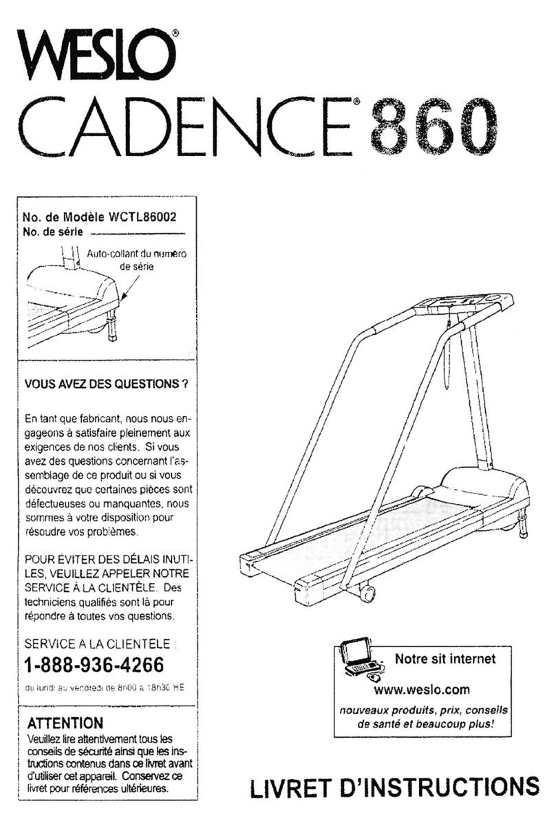 Weslo Cadence 860 User manual