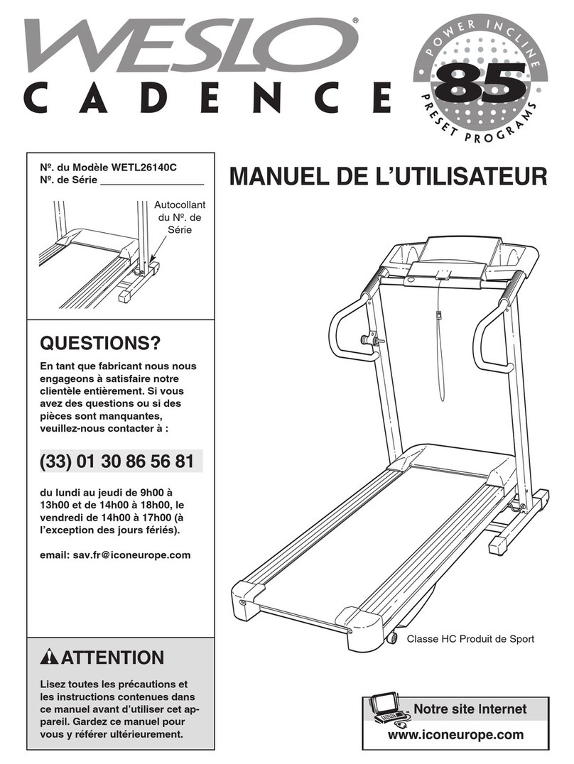 Weslo Cadence 85 Manuel de l'utilisateur