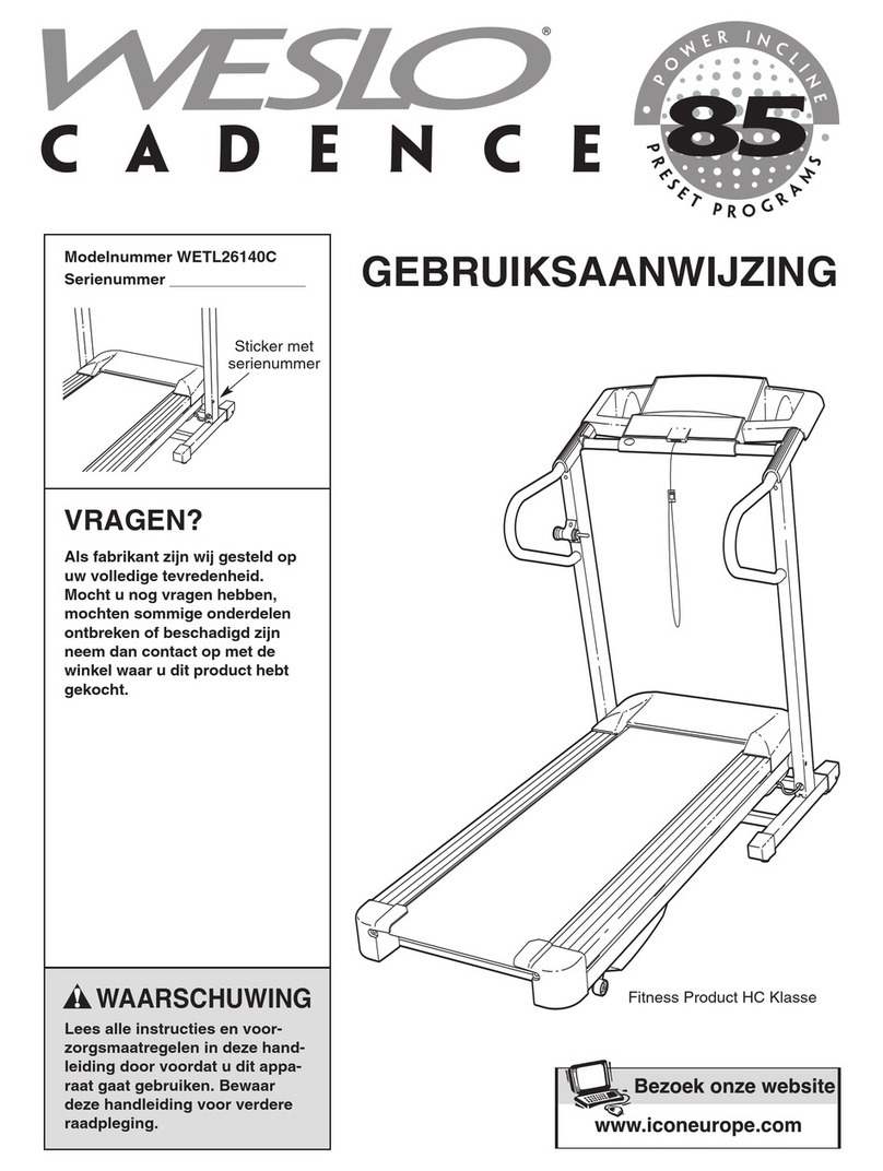 Weslo Cadence 85 System manual Weslo Cadence 85 System manual