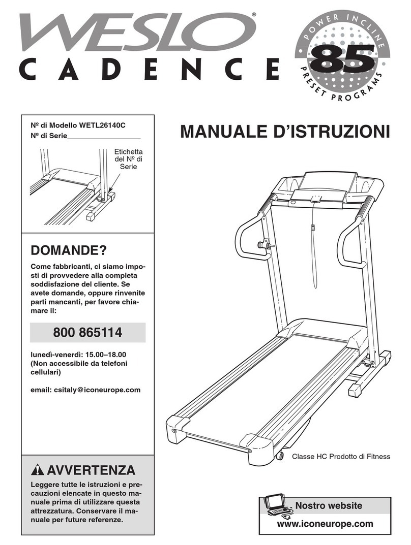 Weslo Cadence 85 Manuale d'istruzioni