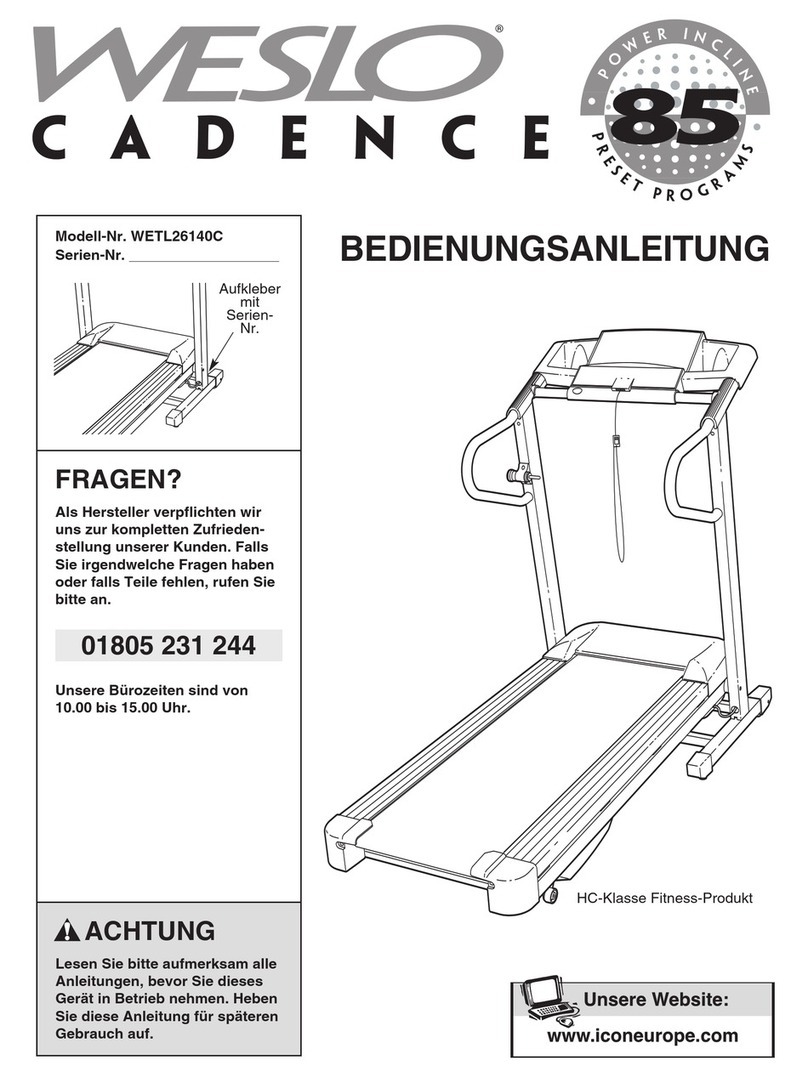 Weslo Cadence 85 Bedienungsanleitung