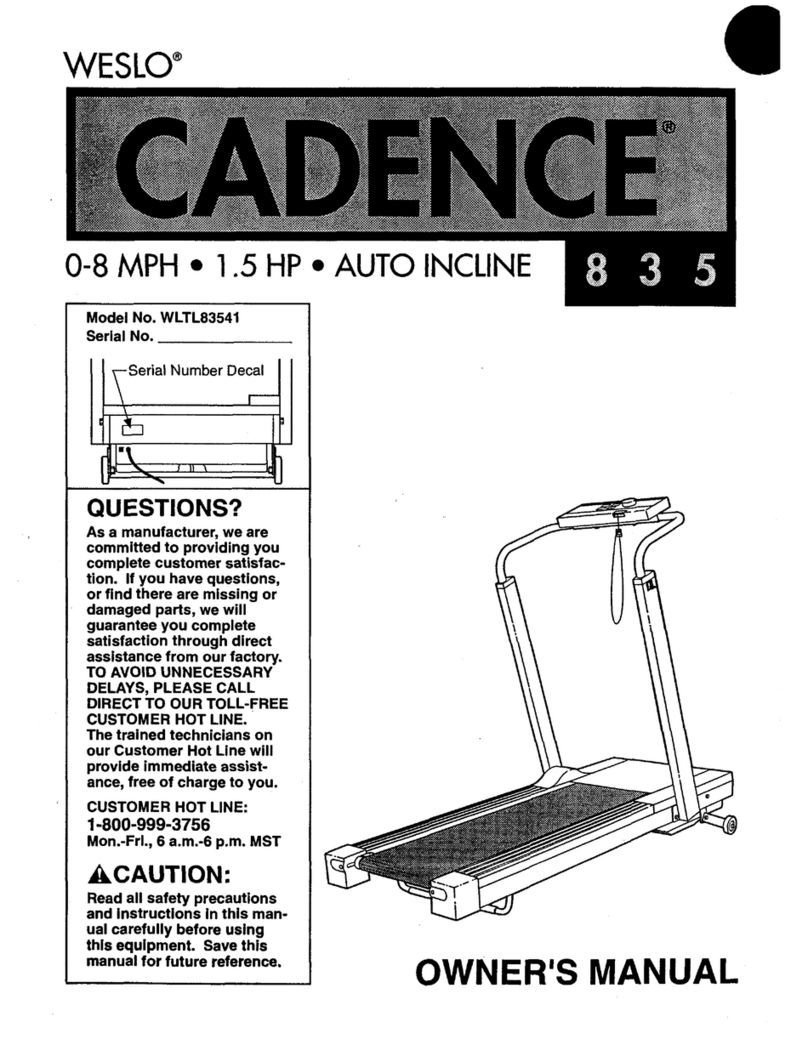 Weslo Cadence 835 An owner's manual