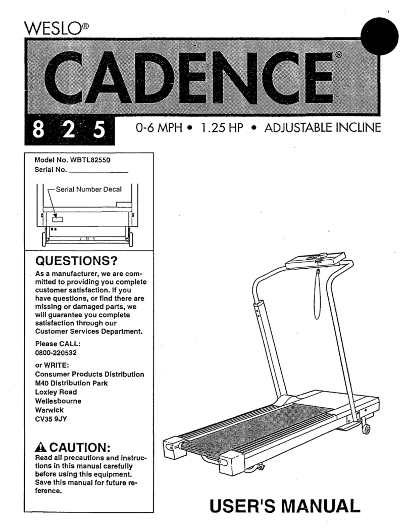 Weslo Cadence 825 manual