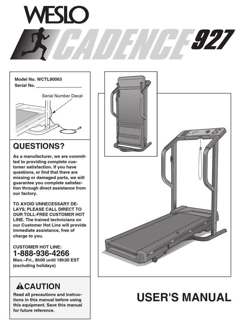 Weslo Cadence 927 user manual