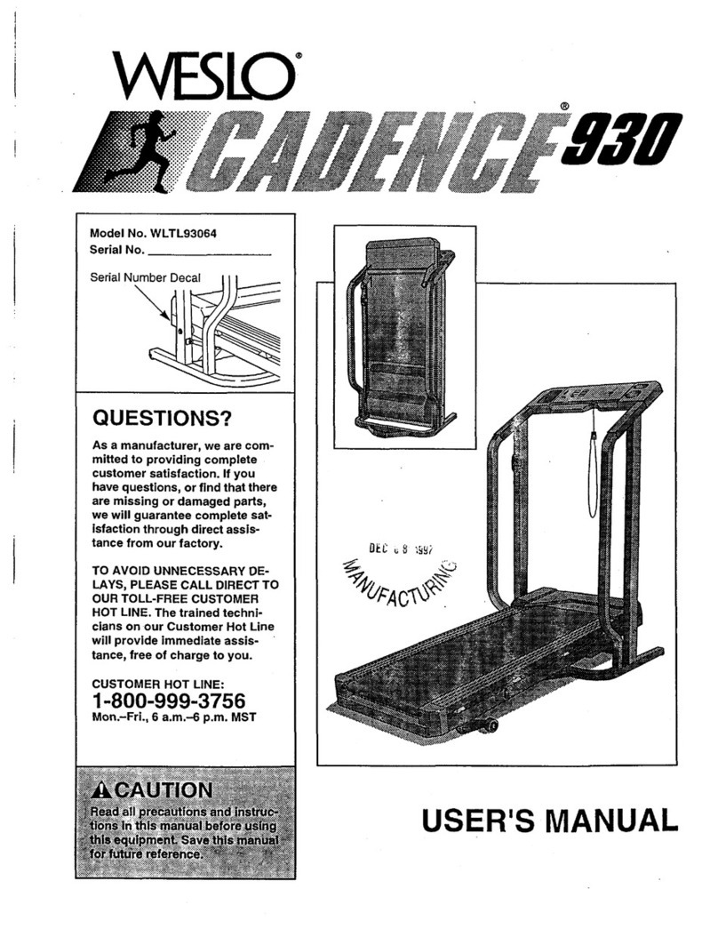 Weslo Cadence 930 User manual