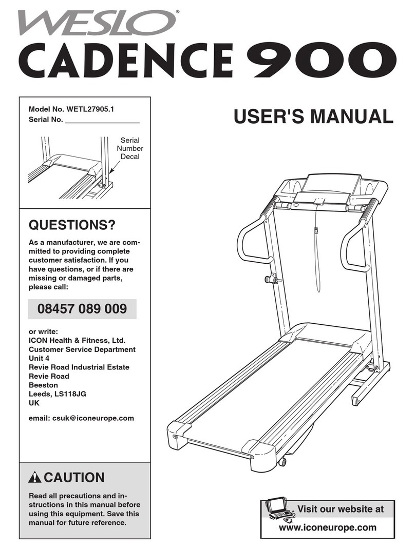 Weslo Cadence 900 Treadmill user manual