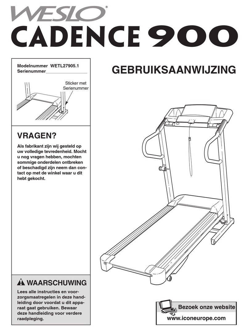 Weslo Cadence 900 Treadmill System manual