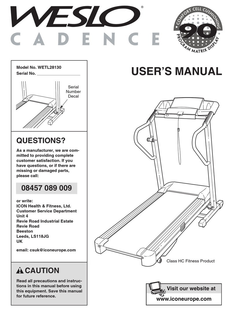 Weslo Cadence 90 Treadmill user manual