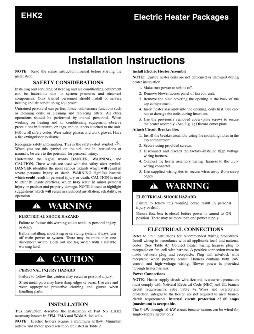 Carrier EHK2-05B installation instructions
