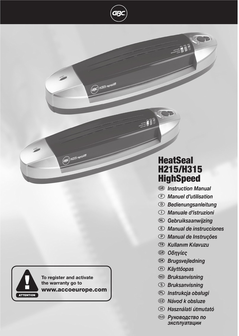 GBC HeatSeal H215 HighSpeed User manual GBC HeatSeal H215 HighSpeed User manual
