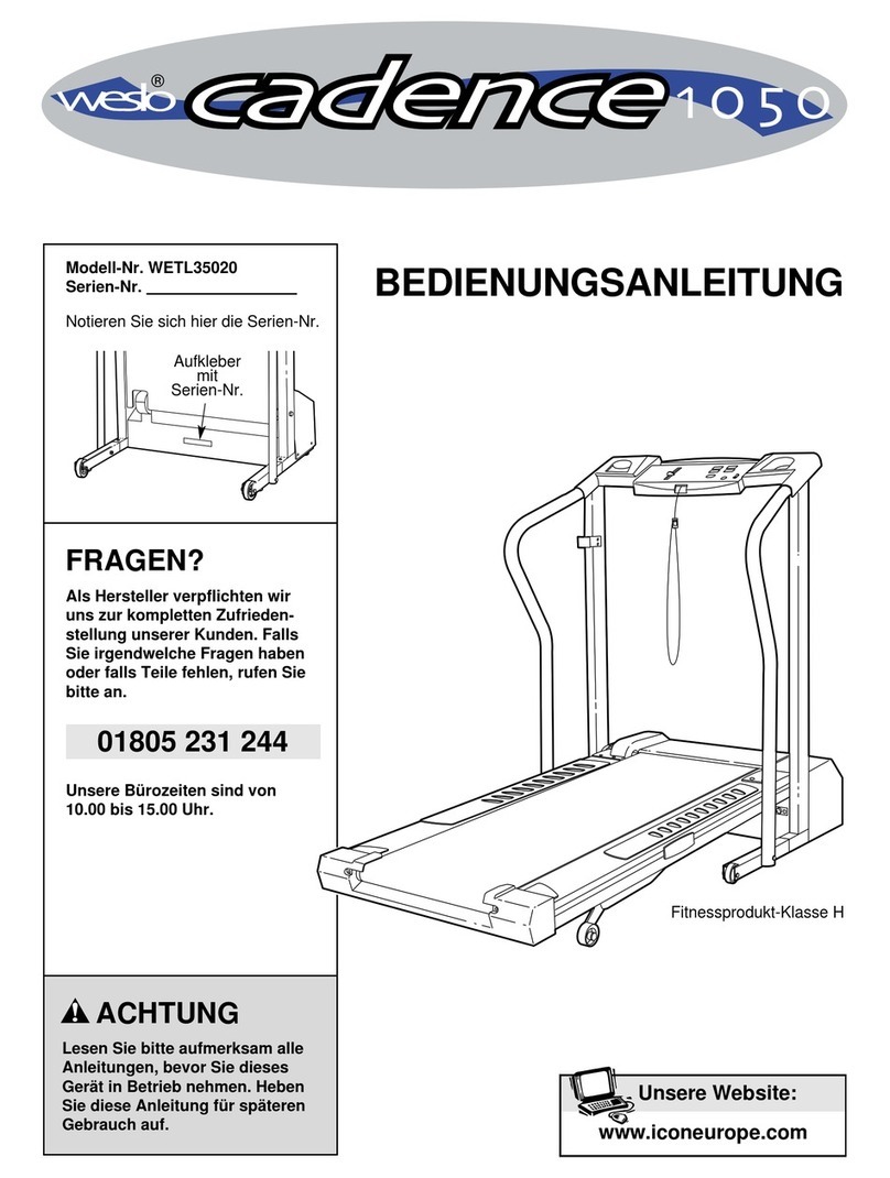 Weslo Cadence 1050 Bedienungsanleitung
