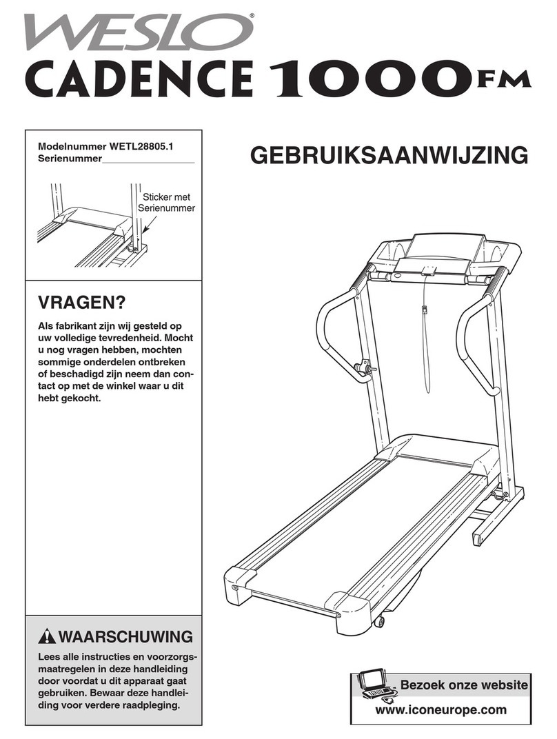 Weslo Cadence 1000 Fm System manual
