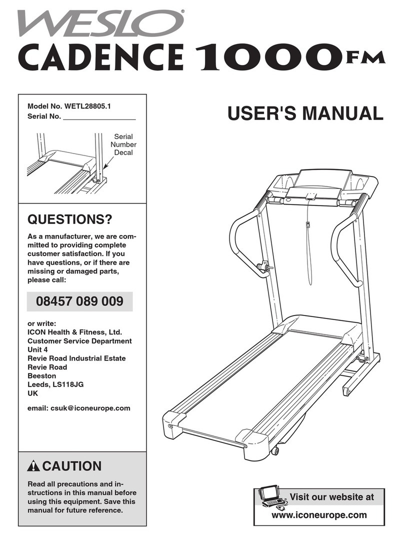Weslo Cadence 1000 Fm user manual
