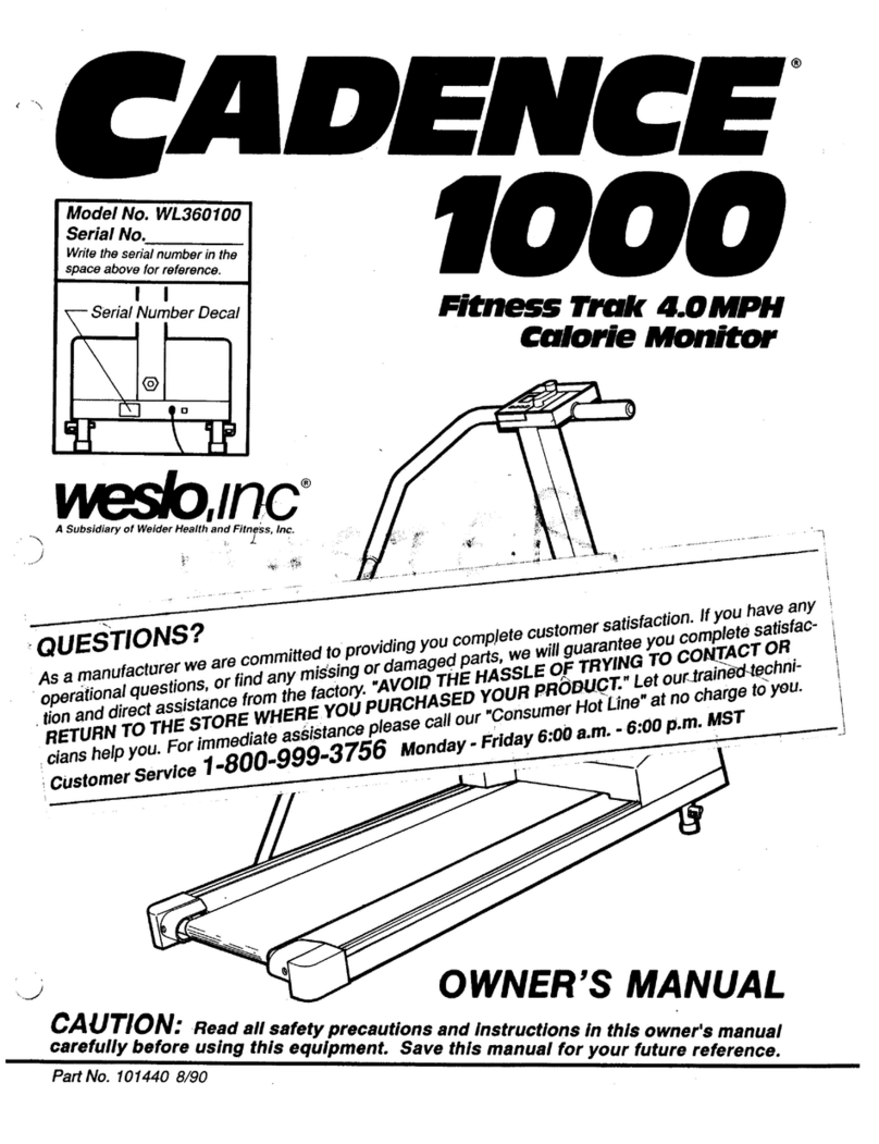 Weslo Cadence 1000 User manual
