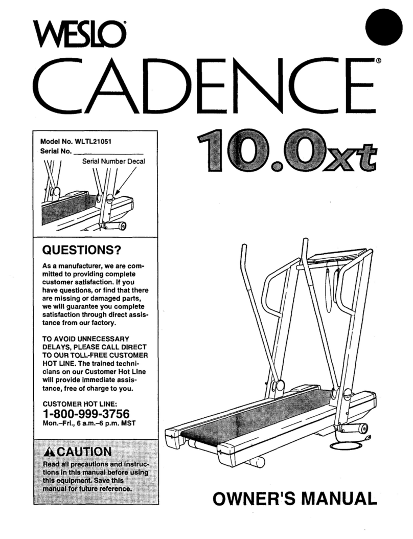 Weslo Cadence 10.0xt User manual