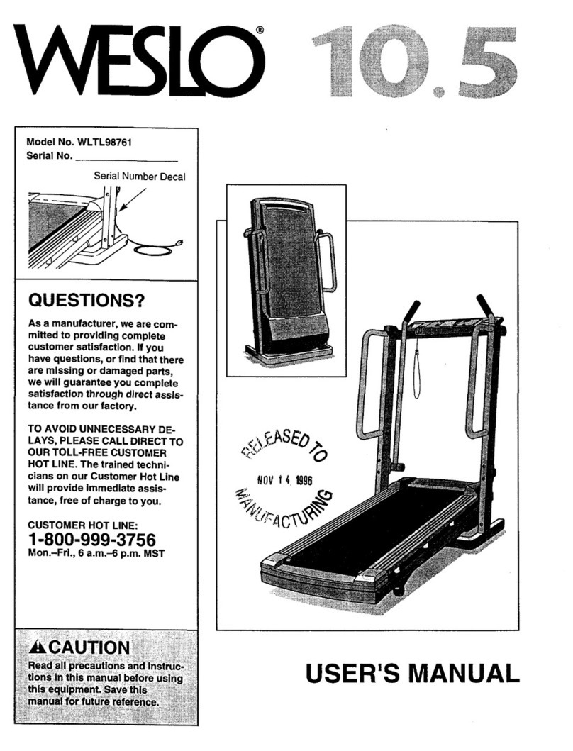 Weslo Cadence 10.5 User manual