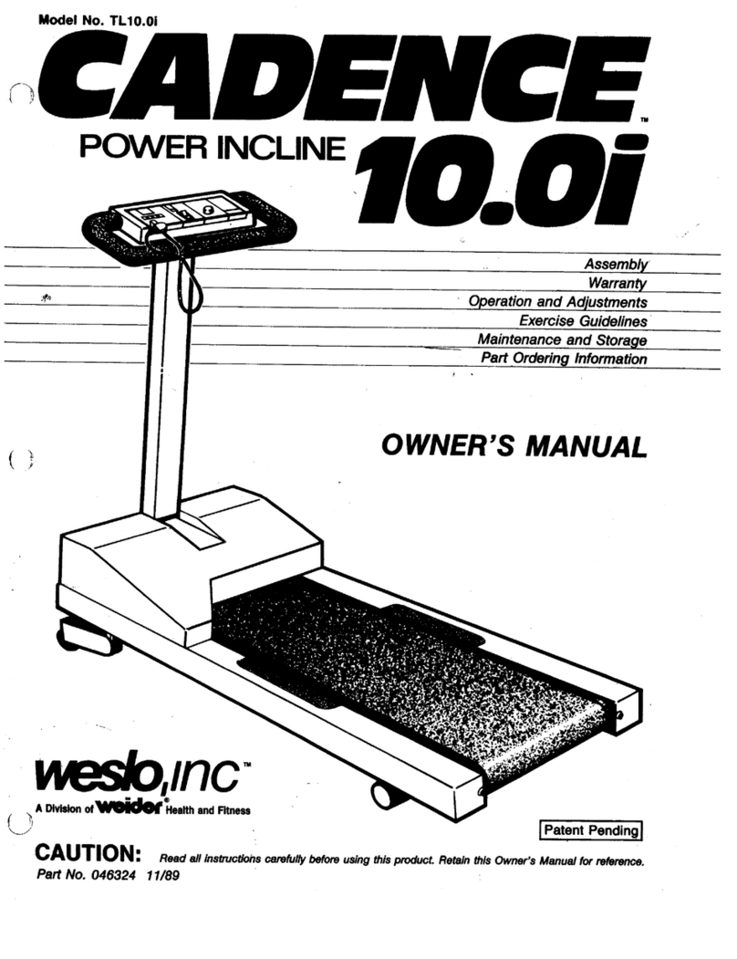 Weslo Cadence 10.0i Treadmill owner's manual