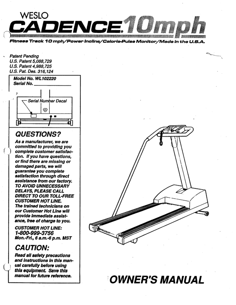 Weslo Cadence 10 User manual