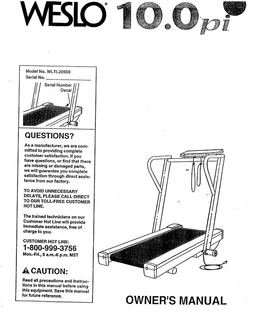 Weslo Cadence 10.0 P.i. manual