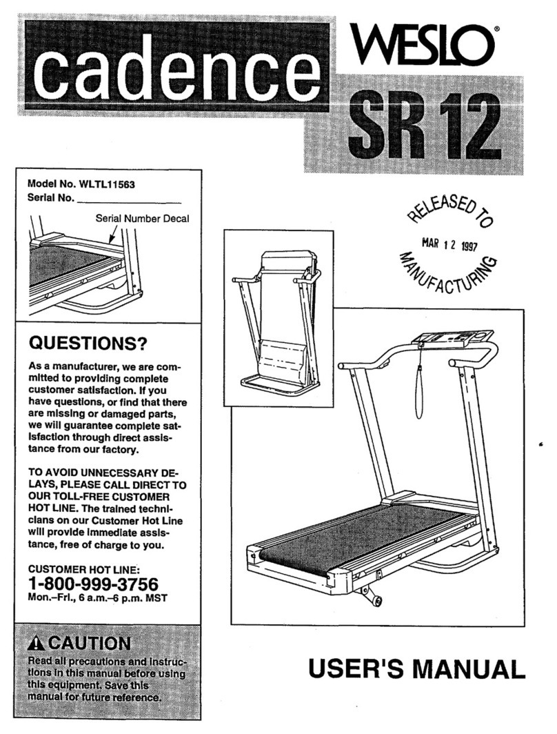 Weslo Cadance Sr12 User manual