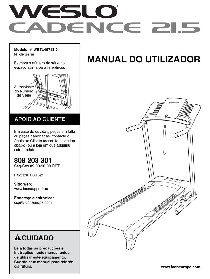 Weslo Cadence 21.5 Treadmill Setup guide